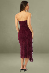 Red Black Bodycon Dress Lace Mini