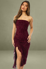 Red Black Bodycon Dress Lace Mini