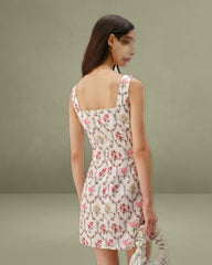 Floral Square Neck A-Line Slip Mini Dress