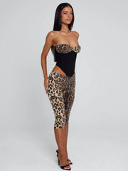 Ellapink EIRA CAPRI PANT LEOPARD SEQUIN