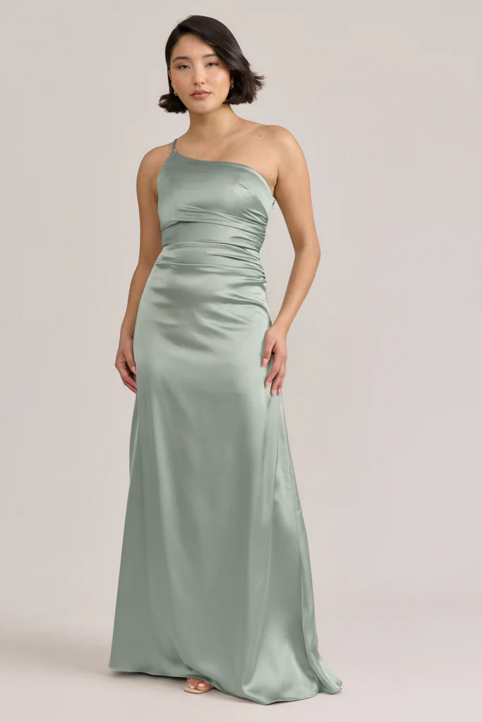Ellapink Satin Dress Sage | Ready To Ship