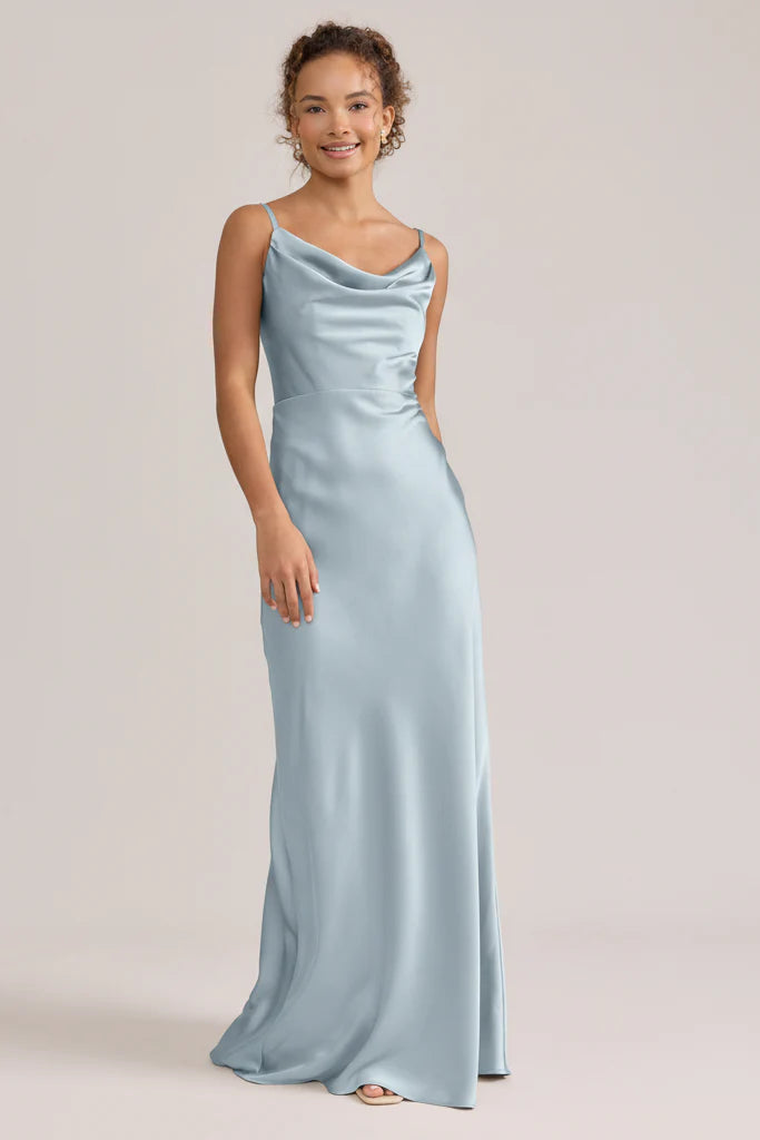 Ellapink Satin Dress | Ready To Ship | Sky Blue