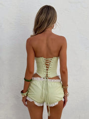 JUNNIE SHORT GREEN GINGHAM