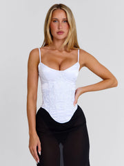 Ellapink KAILEN MIDI DRESS WHITE BLACK