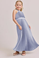 Kids Mazie Satin Pleated Dress | Made To Order
