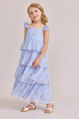 Kids Chiffon Floral Print Dress | Made To Order