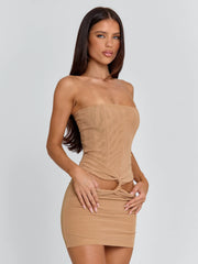 Ellapink LILIANA MINI DRESS TAN