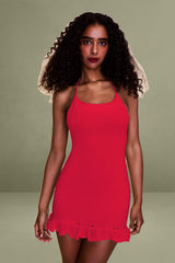 Crochet Halter Mini Dress