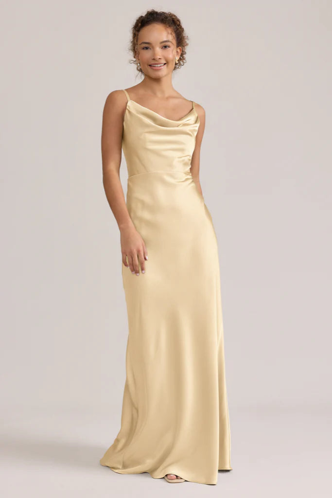 Ellapink Satin Dress | Ready To Ship | Pale Yellow