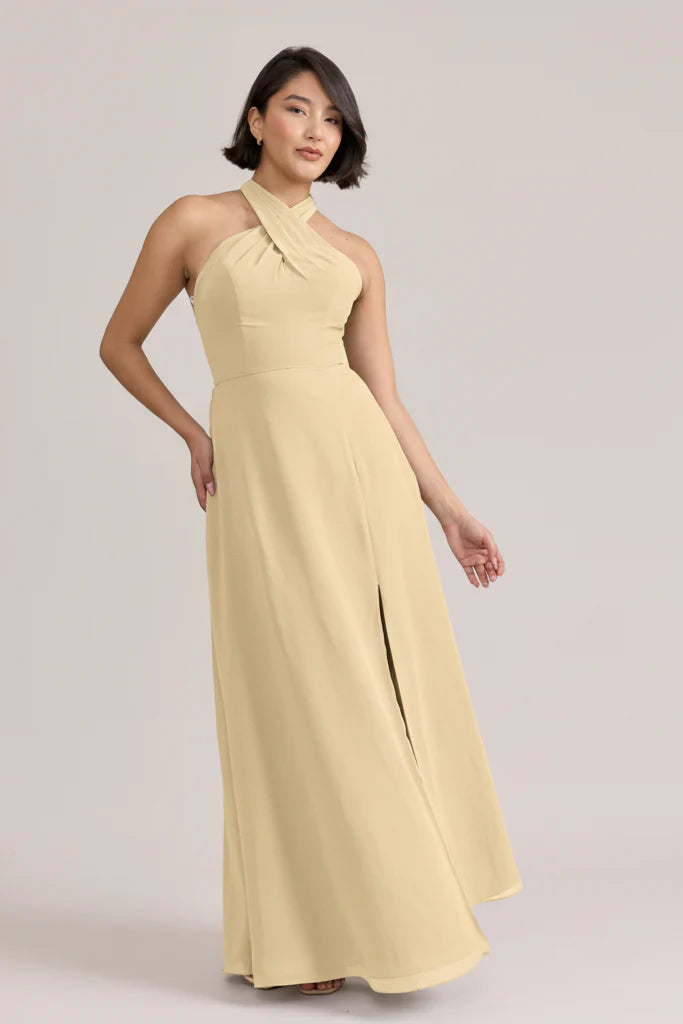 Ellapink Chiffon Dress | Ready To Ship | Pale Yellow