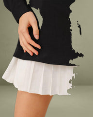 Black Contrasting A-Line Mini Dress