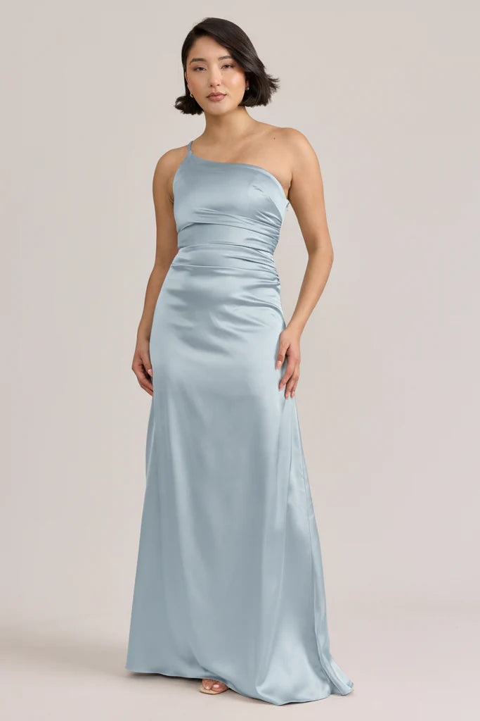 Ellapink  Satin Dress Sky Blue | Ready To Ship