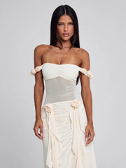 MARCELINE MAXI DRESS BEIGE