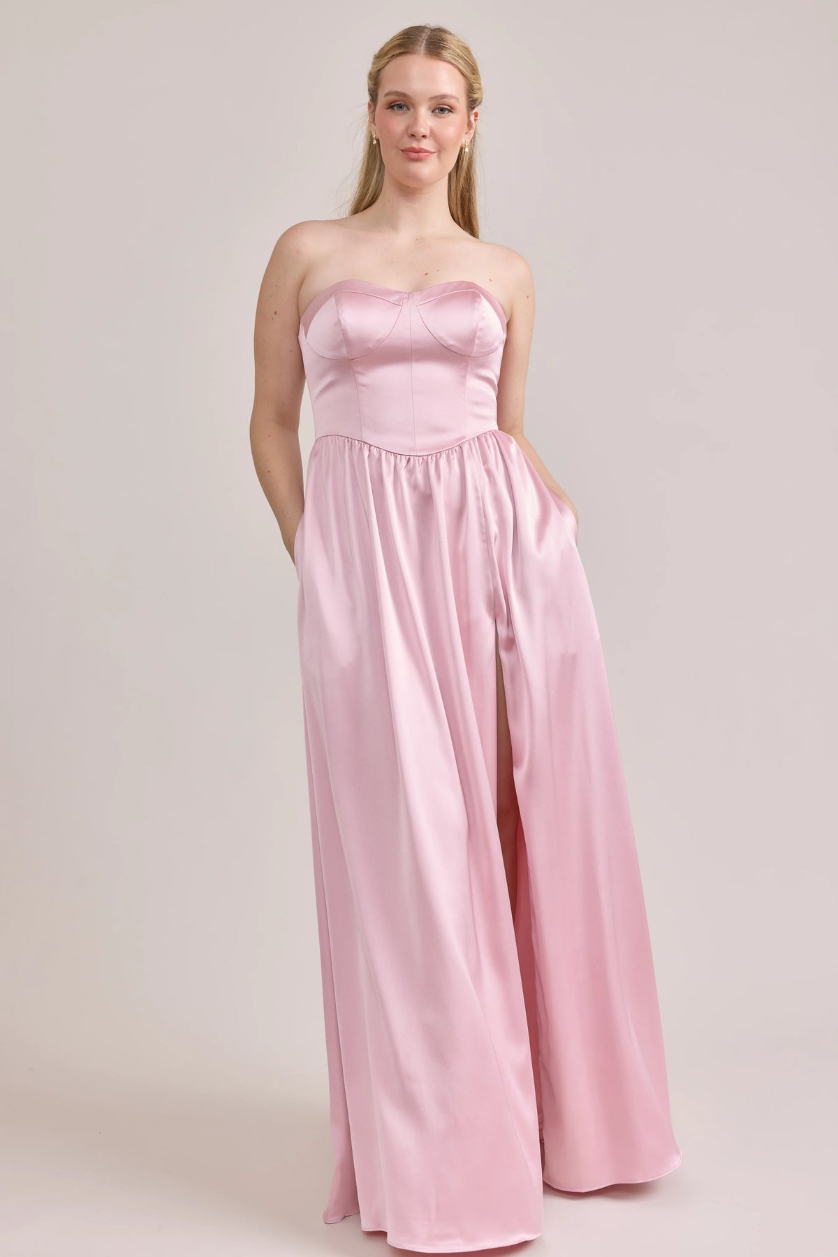 Ellapink Satin Dress | Made To Order