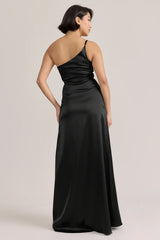 Ellapink Satin Dress Black | Ready To Ship