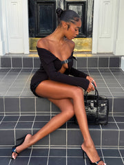 COLBY LONG SLEEVE TOP BLACK