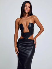 MILARAE MIDI DRESS BLACK