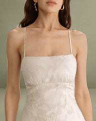 Apricot Jacquard Corset Maxi Slip Dress