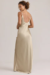 Tess Satin Dress | Ready To Ship | Gold Champagne