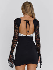 Ellapink OMERA MINI DRESS BLACK WHITE