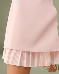 Pink Contrast A-Line Slip Mini Dress