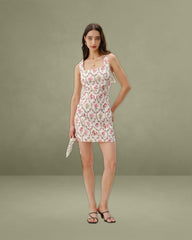 Floral Square Neck A-Line Slip Mini Dress
