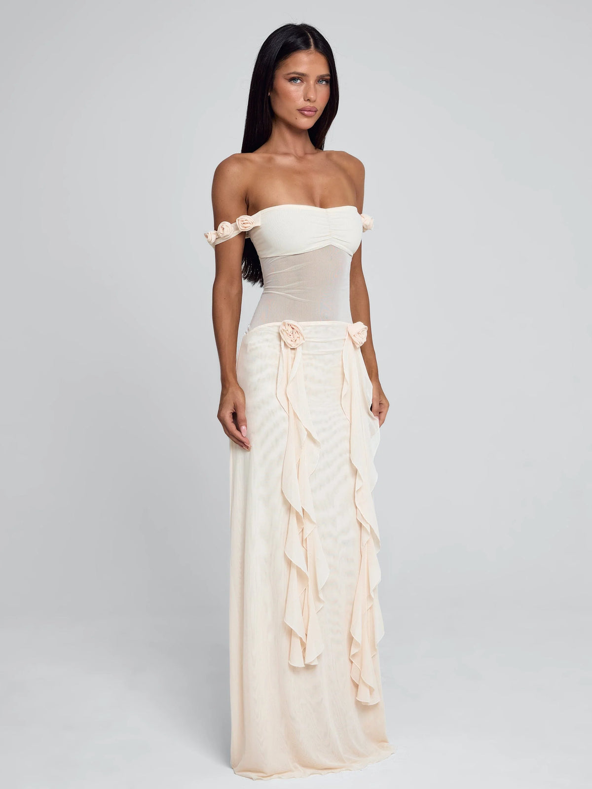 MARCELINE MAXI DRESS BEIGE