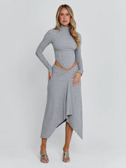 Ellapink AMELIS MAXI SKIRT GREY
