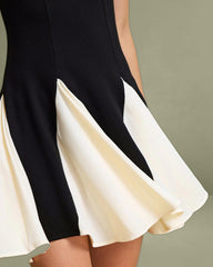 Black Contrast Slip Mini Dress