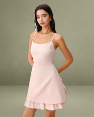Pink Contrast A-Line Slip Mini Dress