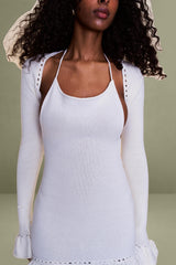 Crochet Halter Mini Dress