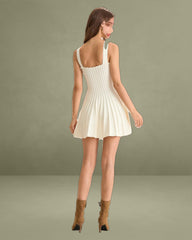 Women's Beige Knitted Sweater Dress