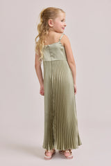 Kids Saylor Satin Pleated Dress | Made To Order