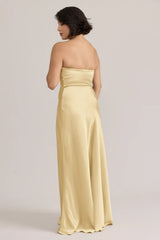 Ellapink Satin Dress | Ready To Ship | Pale Yellow