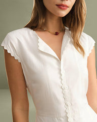 The Solid Color Lapel Midi Dress