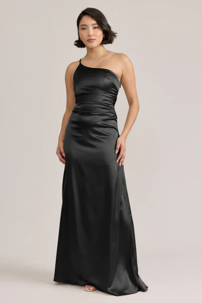 Ellapink Satin Dress Black | Ready To Ship