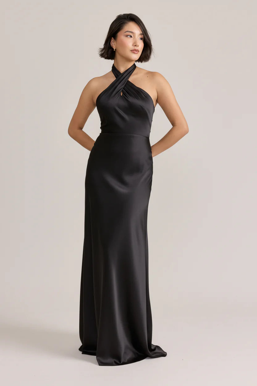 Ellapink Satin Dress | Ready To Ship | Black
