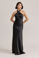 Ellapink Satin Dress | Ready To Ship | Black