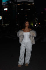 SOLA MESH CORSET TOP WHITE