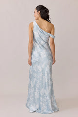 Ellapink Satin Floral Print Dress | Made To Order