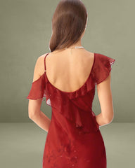 Red Tie Dye Mermaid Slip Maxi Dress