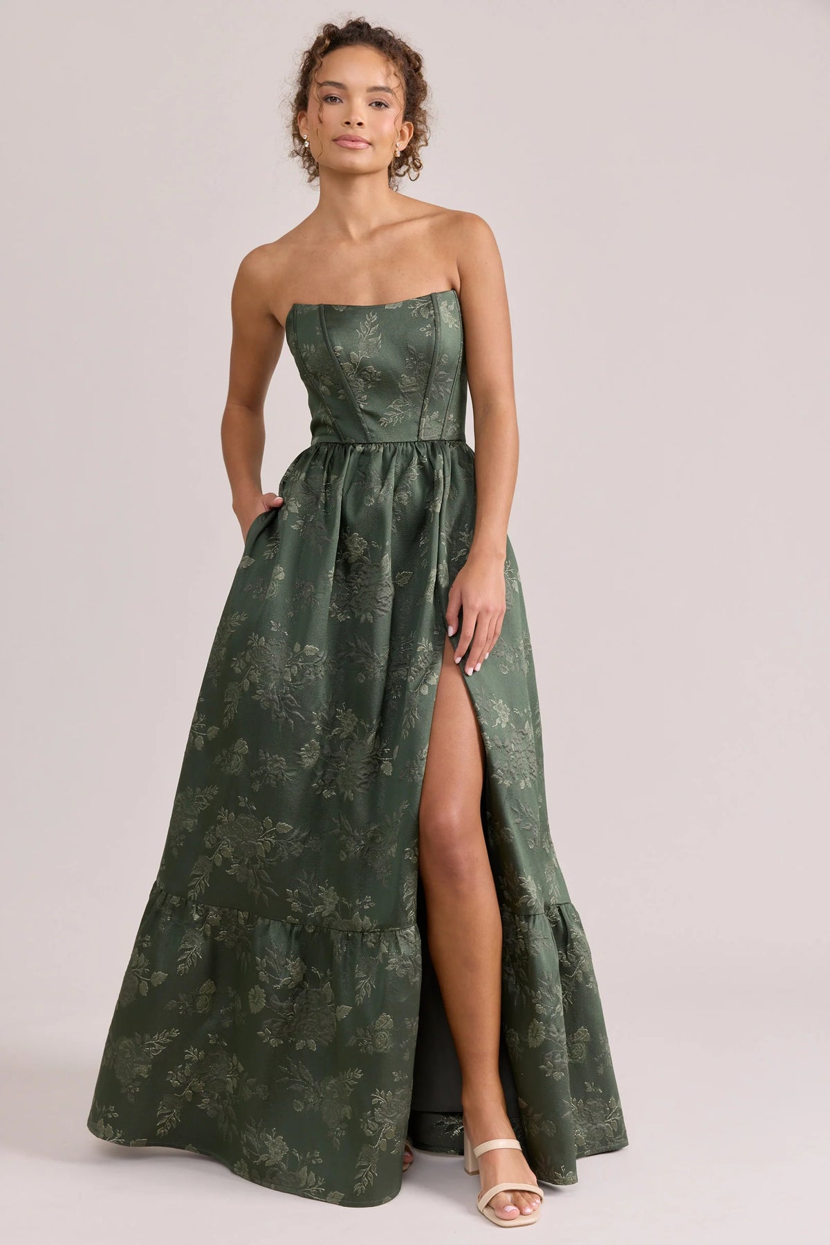 Ellapink Jacquard Dress | Made To Order