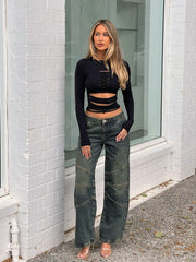 COLTER LONG SLEEVE TOP BLACK