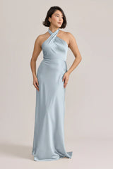 Ellapink Satin Dress | Ready To Ship | Sky Blue
