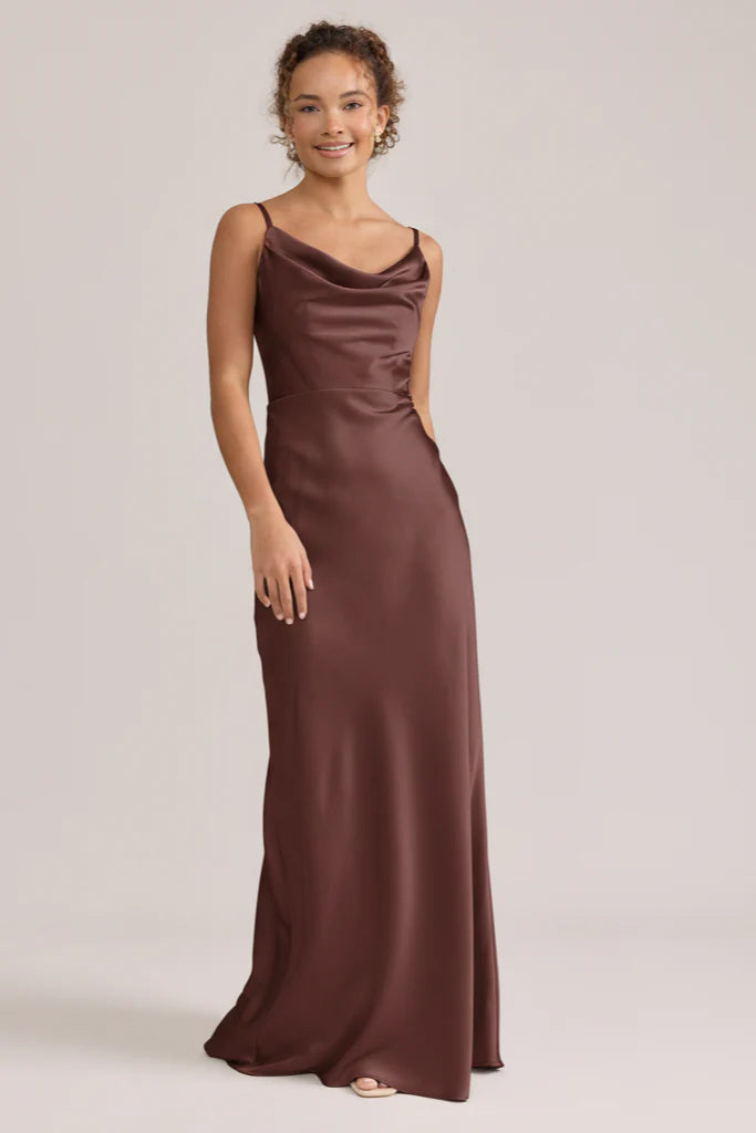 Ellapink Satin Dress | Ready To Ship | Mahogany