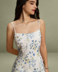Blue Floral A-Line Slip Mini Dress