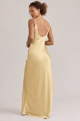Ellapink Satin Dress | Ready To Ship | Pale Yellow