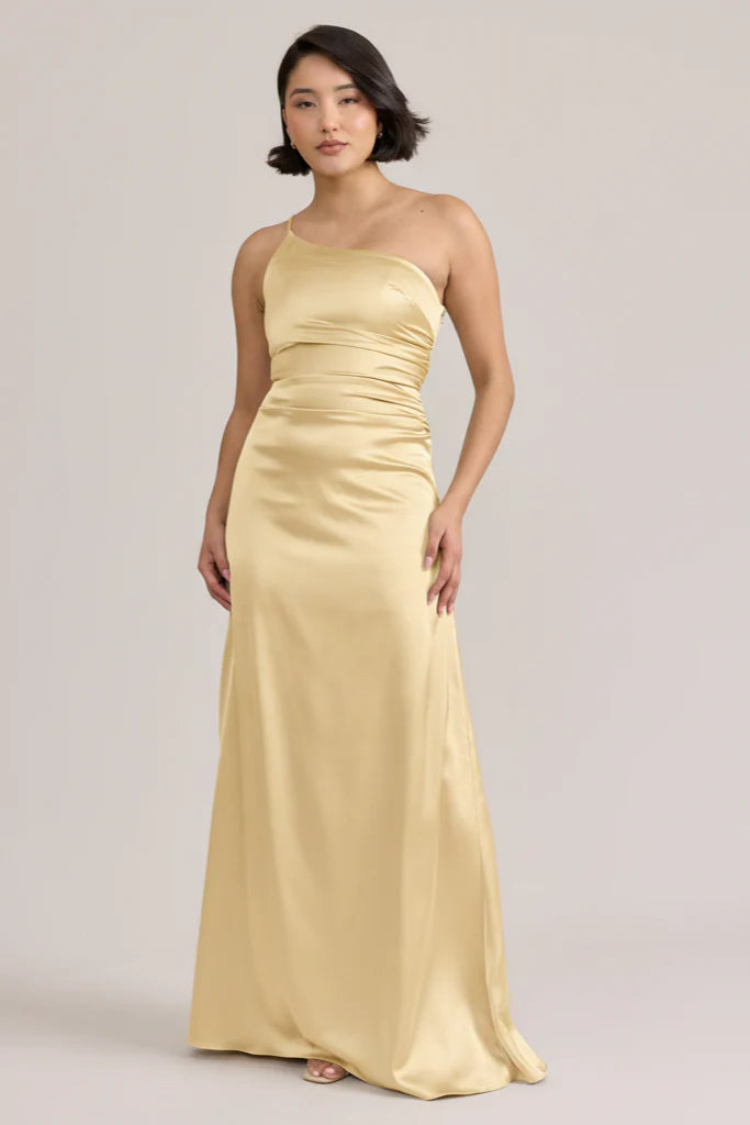 Ellapink Satin Dress Pale Yellow | Ready To Ship