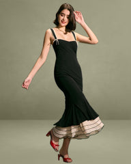 Black Sweetheart Neck Bodycon Maxi Slip Dress