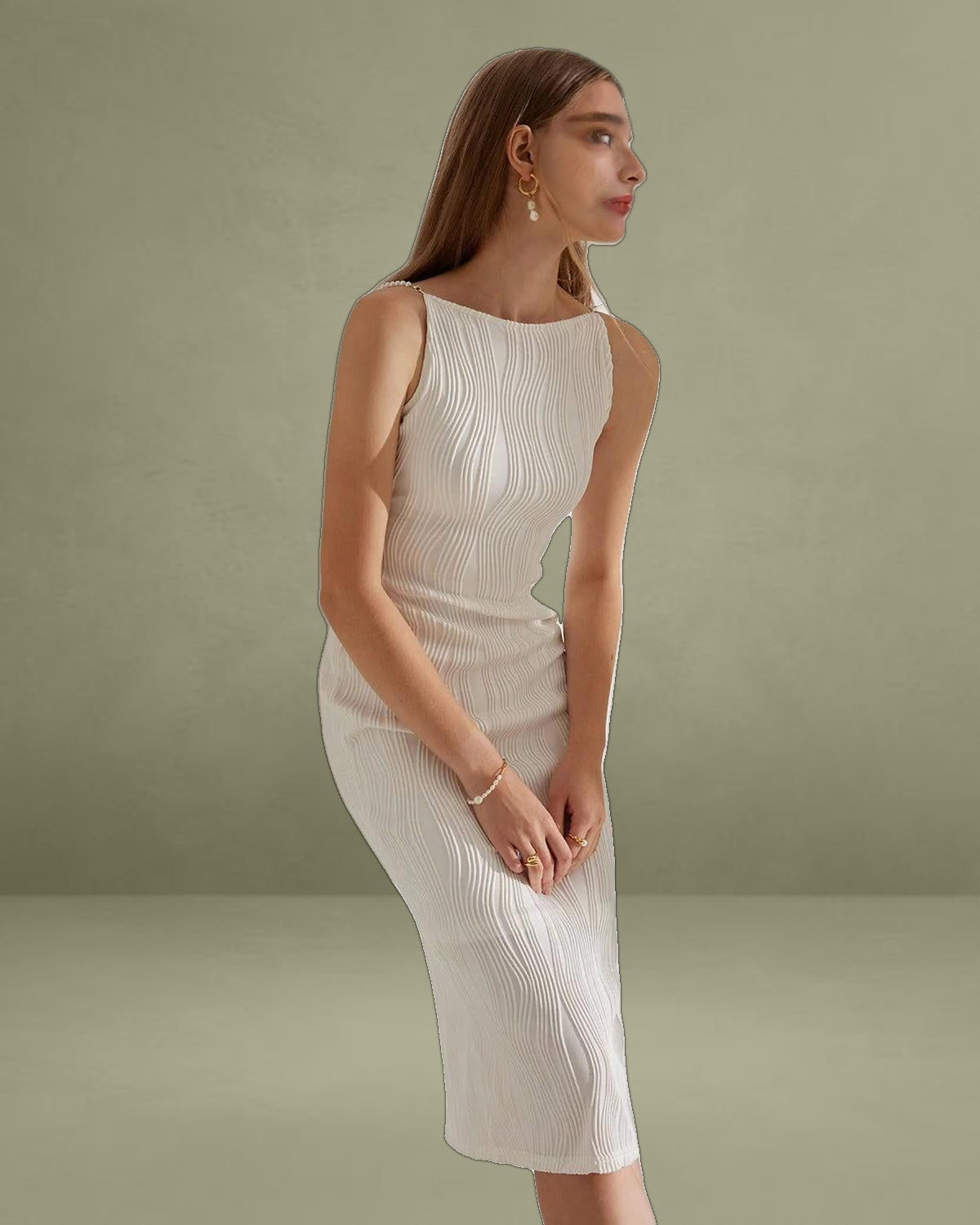 The Water Ripple Textured Cami Dress